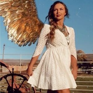 Maje Cream Lace Long Sleeve Paris Dress